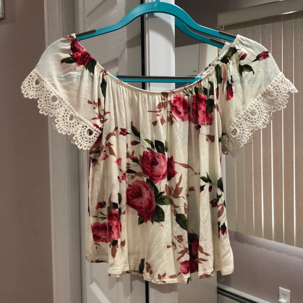 floral off the shoulder top